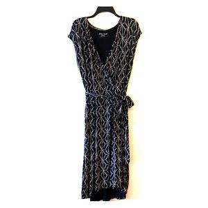 Black Faux Wrap Dress